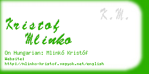 kristof mlinko business card
